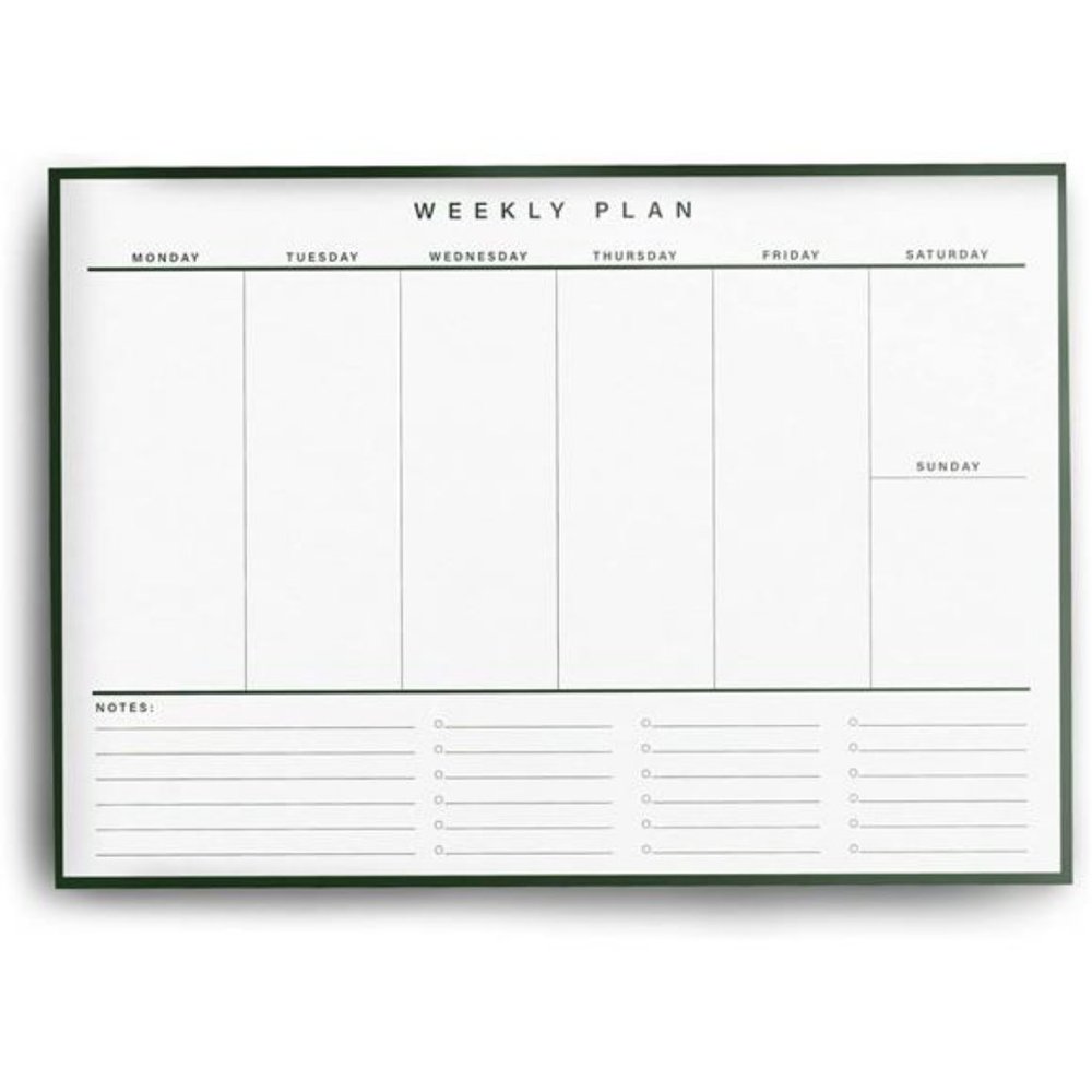 Weekly Desk Planner- 52 undated pages 100gsm Premium Paper Simple Weekly Planner